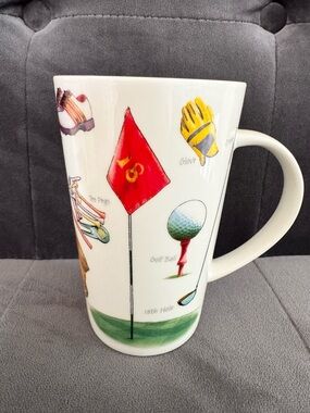 Kent Pottery Golf, Fine Porcelain, Large, Latte/Coffee Mug, 14oz - Vintage